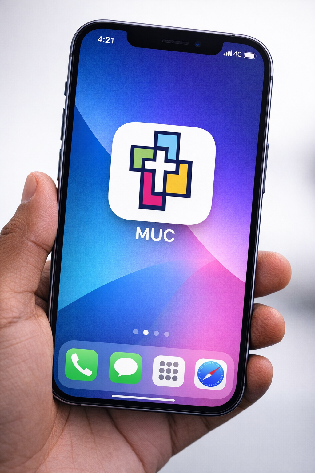 Vista de la app del ministerio en pantalla de teléfono